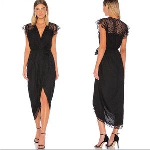 Amanda Uprichard Black midi dress with Star pattern overlay